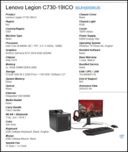 Lenovo Legion Cube C730 Specs