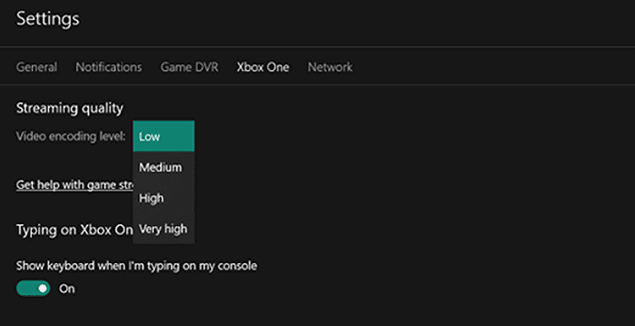 Adjust Xbox Stream