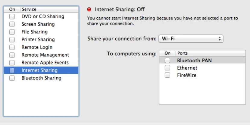 Use MacBook As WiFi Hotspot
