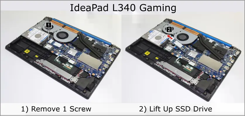 IdeaPad L340 SSD Drive Removal