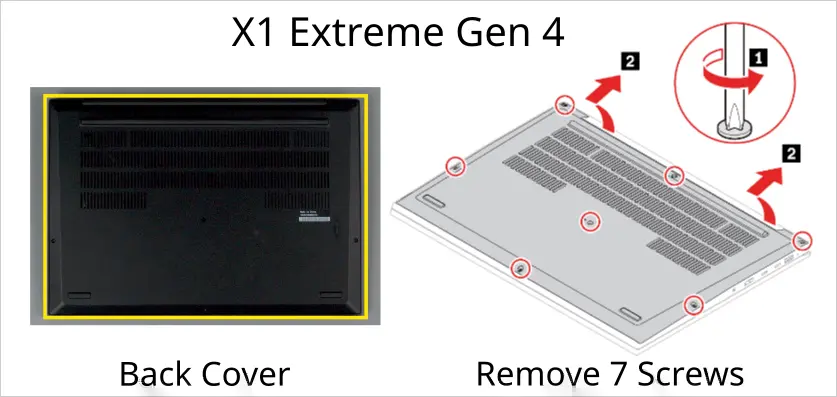 X1 Extreme Gen 4 Remove Back Cover