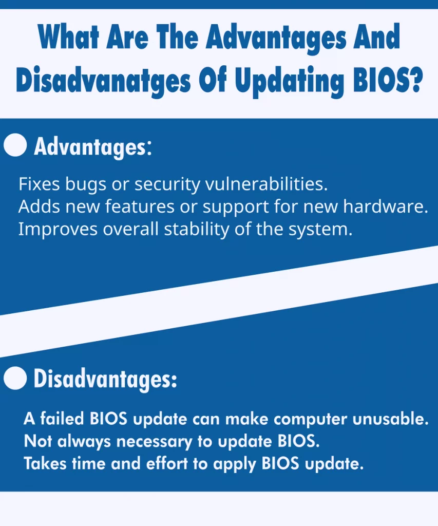 What are the advantages and disadvantages of updating your BIOS Infographic