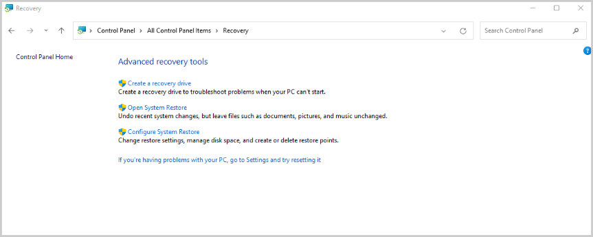 Windows USB Recovery Drive
