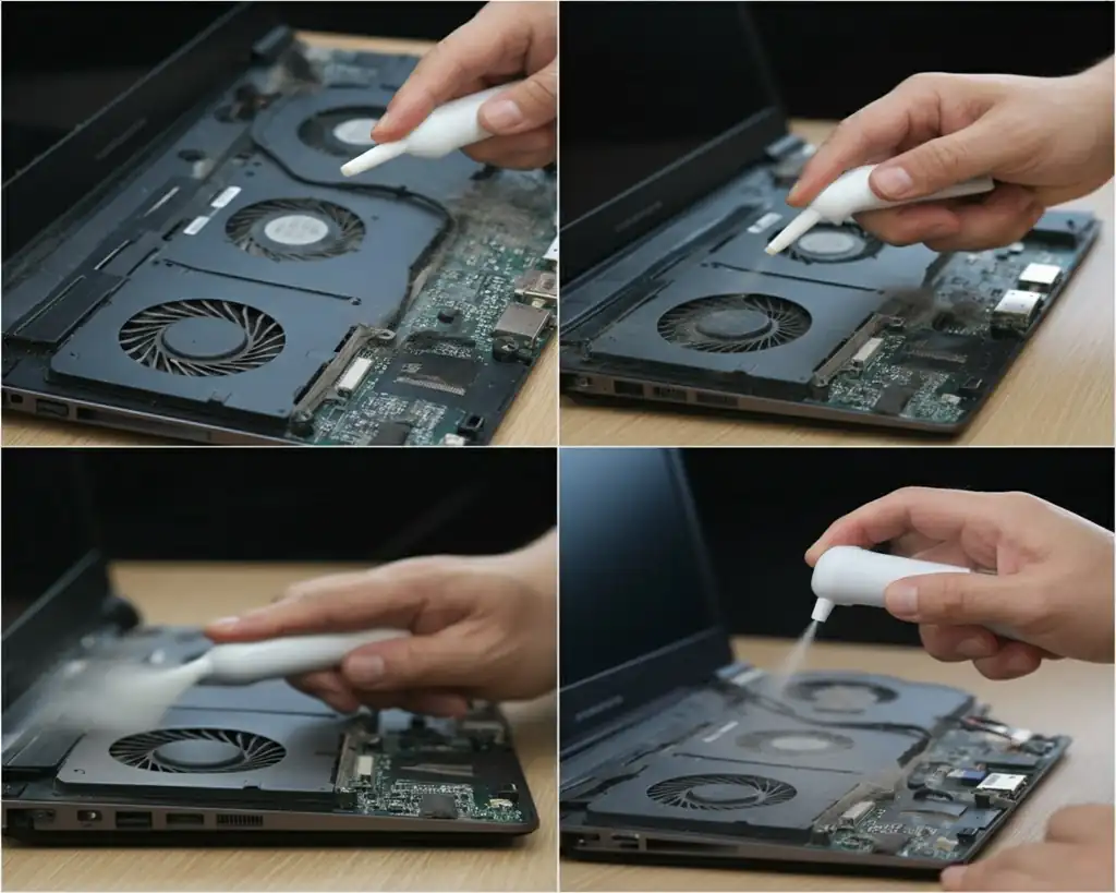 Cleaning laptop fans