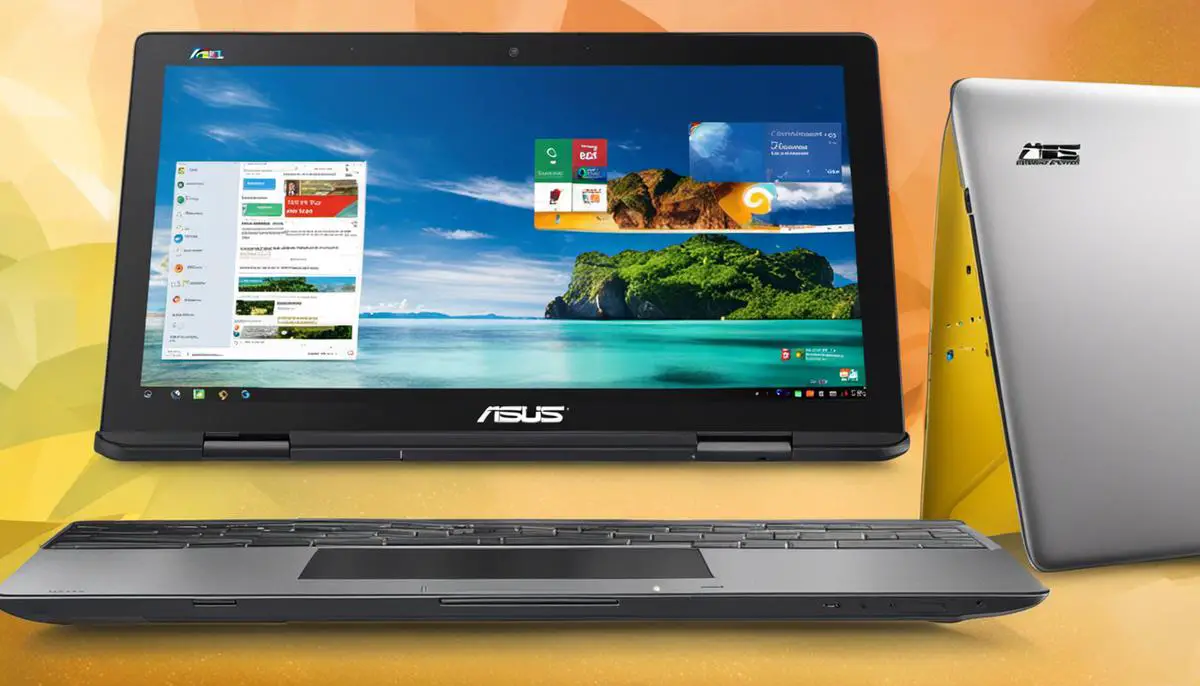 Illustration of the steps to contact and communicate with Asus support for Chromebook issues