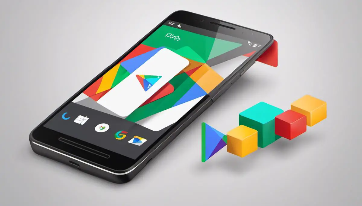 Illustration of a mobile phone with the Google Play Services logo, representing the topic of the text.