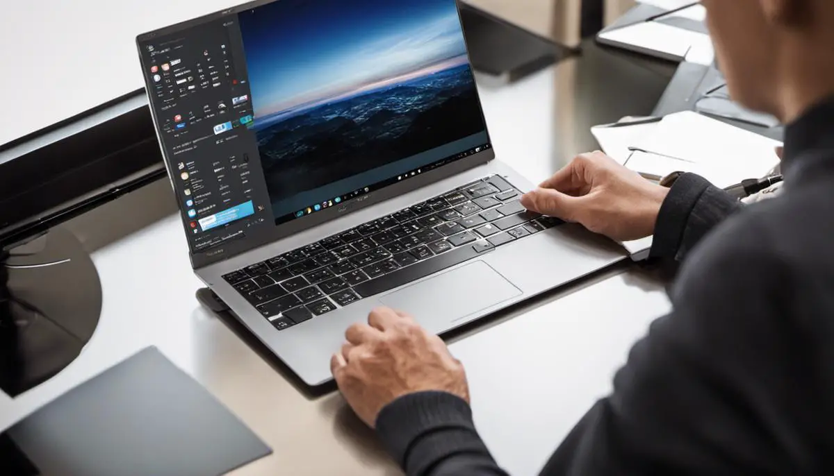A laptop with a compact size and lightweight, perfect for travel