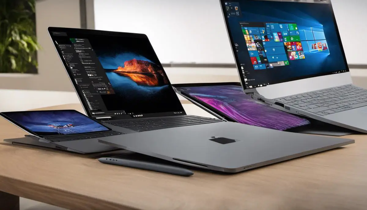 Comparison of performance of processors and graphics between Apple MacBook Pro and Microsoft Surface Book